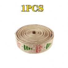 Christmas Decoration Ribbon: Creative Christmas Burlap Printed Satin Ribbon For Christmas Tree, Gift Box Decoration - Christmas tree - View 2