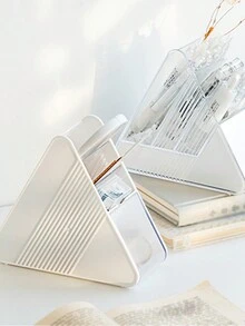 1個三角形筆筒帶盒,多層分類設計帶拉出式抽屜,三角形狀 - 白色 - 查看 4