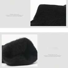 1對編織觸屏冬季手套,防風保暖,男女通用,韓國風格,舒適,三指靈敏,戶外運動手套