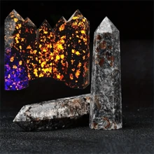 1 件天然水晶 Yoderite 火焰石能量柱彩虹塔治療能量七個脈輪適合 Diy 珠寶製作家居裝飾水晶禮物萬聖節裝飾 - 彩色 - 查看 9