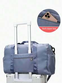 一件裝男女運動包,運動行李袋帶鞋隔層,防水旅行行李袋,乾濕分離口袋,週末過夜攜帶旅行包,運動、健身、旅行 - 霧霾藍 - 查看 1