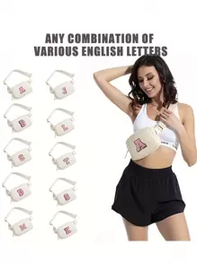 Shuuner字母腰包,可調節的腰帶帶,時尚的女式臀包,跑步斜揹包-字母a