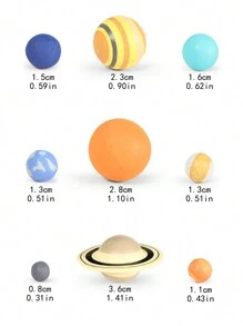 Juguete Modelo De Planeta Del Sistema Solar Para Niños, Juego De 8 Planetas Y 1 Modelo De Estrella Solar, Ideal Para El Aprendizaje De Conocimientos Científicos Educativos - Multicolor - Ver 2