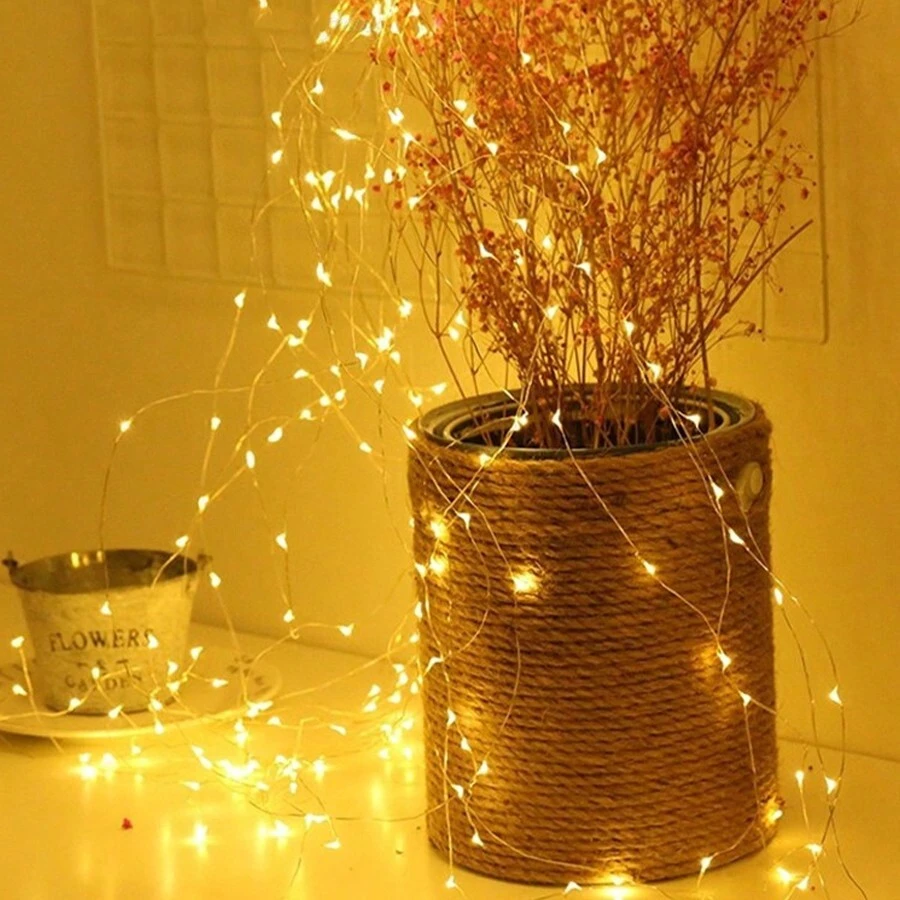 1pc Usb Copper Wire Fairy String Light With Remote Control, Suitable For Flower Bouquet Decoration, Birthday Gift Box Decoration Lamp - Yellow - View 1