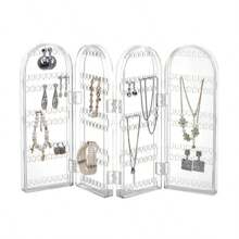 1 Pieza Soporte Plegable De Exhibición De Joyas Multifuncional De 4 Paneles Con Gran Capacidad - transparente - Ver 3