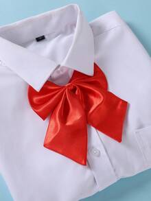 1pc Men's College Style Red Bow Tie, Suitable For Graduation Ceremony - Red - View 1