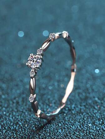 1pc Simple & Stylish Zirconium Ring For Women, Suitable For Multiple Occasions Such As Valentine's Day, Mother's Day, Birthday, Parties, Etc. Valentines