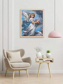 1入組天使主題5d鑽石畫套件,全鑽diy鑽石繡花拼貼藝術品,適用於家居裝飾