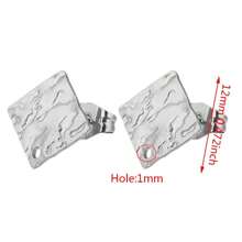 6 件不銹鋼多款式圓盤耳環柱環錘打圓盤耳環底座 Diy 珠寶配件耳環 - 耳環 - 查看 8