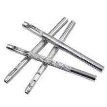 4入組皮革打孔工具,包括皮帶打孔器、空心打孔器、鉚眼打孔器和鍍鋅工具 - 灰色 - 查看 7