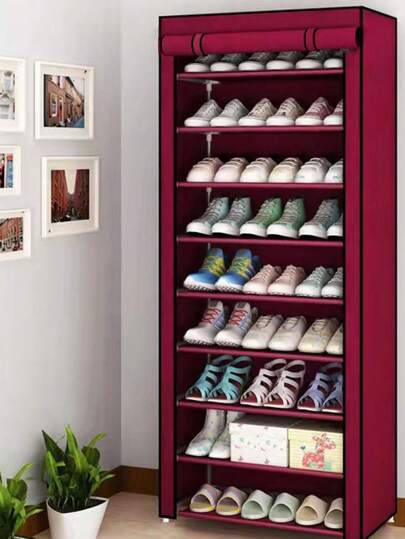 Zapatera con Cubierta de Tela con 7y10 Niveles Organizadores de Zapatos, Estructuras de Acero y Conectores de Plástico, Para Almacenar y Guardar los Zapatos