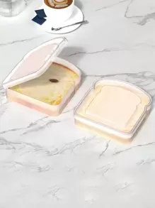 1 pieza Caja de almuerzo / Caja de sándwich / Caja de pan, Cocina, Navidad - paquete de 2 transparentes - Ver 1