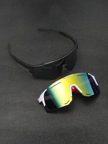 2 件装男士塑料运动骑行环绕式 Y2k 装饰时尚眼镜，适合日常佩戴、摄影、购物、骑行、滑雪等。