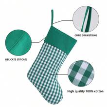 大格子聖誕襪,聖誕節儲物裝飾用品