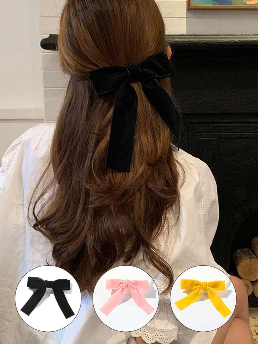 1 Miếng Trang trí Bow Kẹp tóc - màu đen - Xem 1