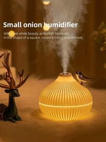1pc Mini Cartoon Bird & Onion Design Desktop Usb Humidifier, Led Night Light & Mist Diffuser. Suitable For Living Room, Bedroom, Office Use - White - View 5