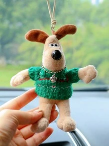 1pc Green Plush Dog Car Hanging Decoration - Green - View 5