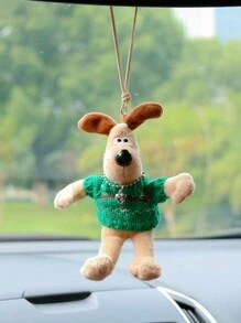 1pc Green Plush Dog Car Hanging Decoration - Green - View 2