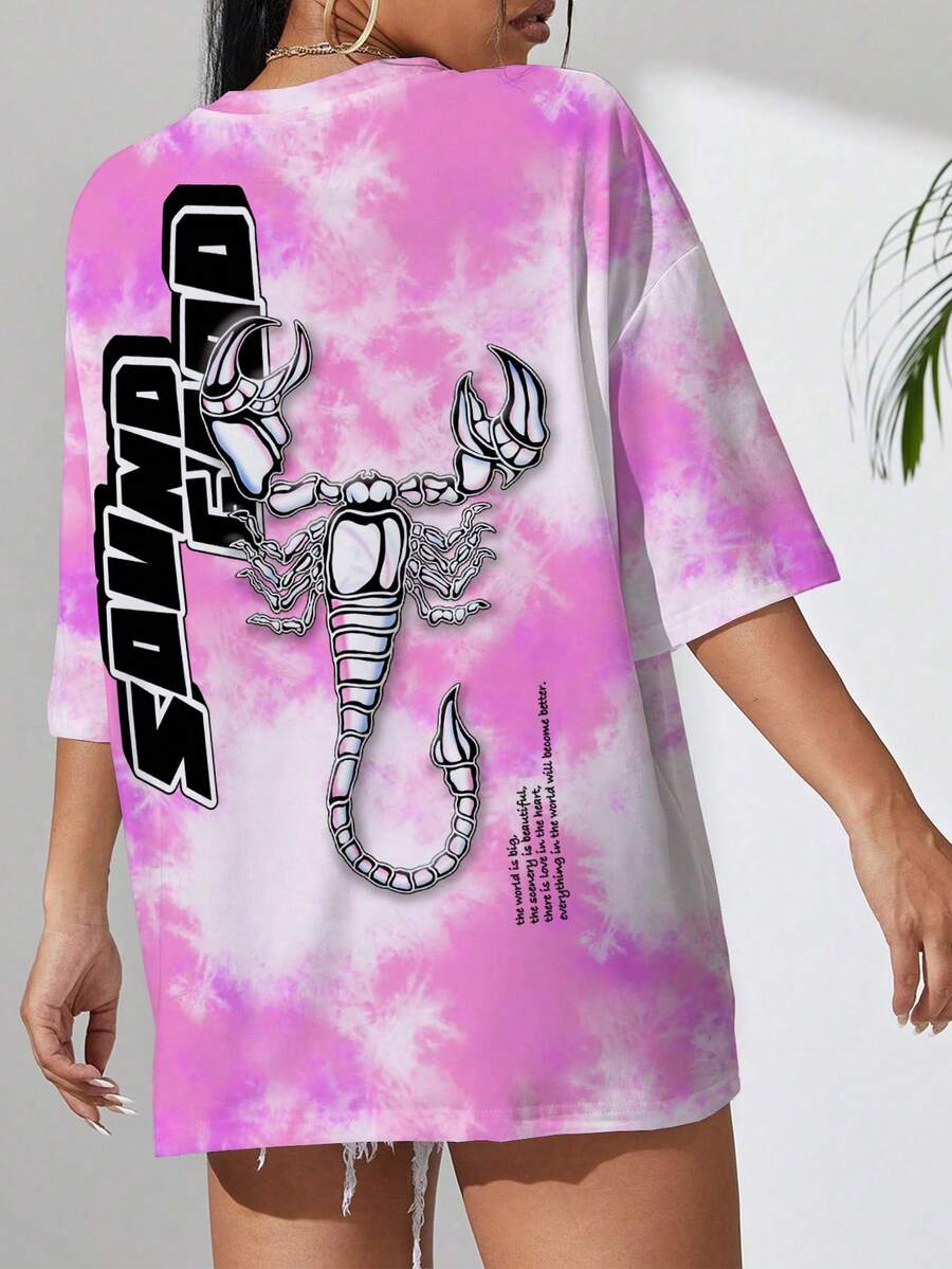 1件女式時尚寬鬆休閒印花t恤上衣,居家服裝必備