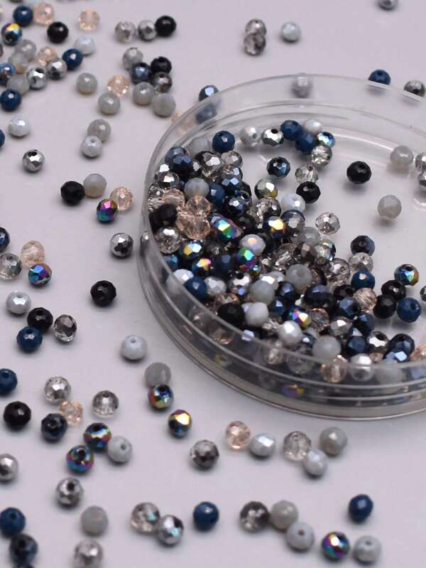 200pcs  4mm round Black Color Mix Crystal Glass Beads