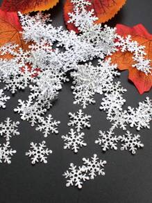 300 Piezas Confeti De Fiesta En Forma De Copo De Nieve Para Navidad, Boda U Otros Eventos - Plateado - Ver 1