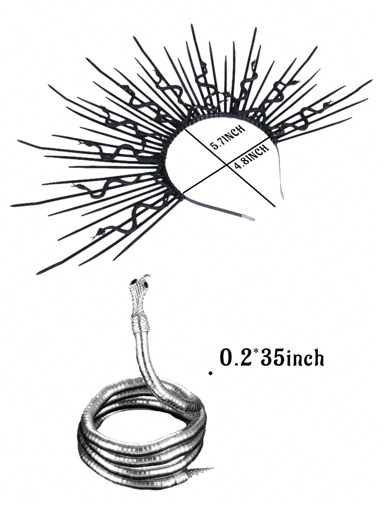 Black Medusa Headpiece Medusa Crown Gold Snake Headband Medusa Costume