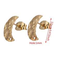 6 件不銹鋼多款式圓盤耳環柱環錘打圓盤耳環底座 Diy 珠寶配件耳環 - 耳環 - 查看 12