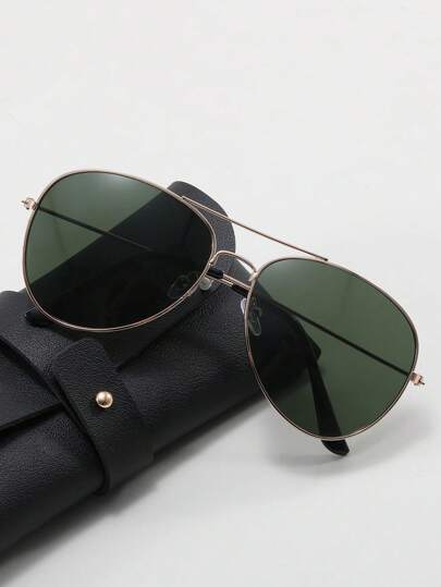 Gafas de sol con montura de metal estilo aviador para hombres, accesorios de moda vintage, accesorios de playa, gafas de sol para el verano, vacaciones en la playa, al aire libre, viajes, de regreso a la escuela, look escolar de moda