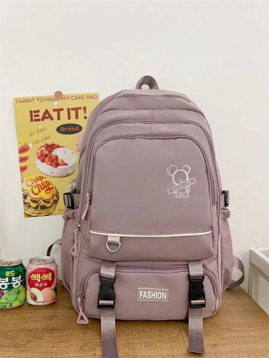 Women Functional Backpacks - 藕粉色 - 查看 1