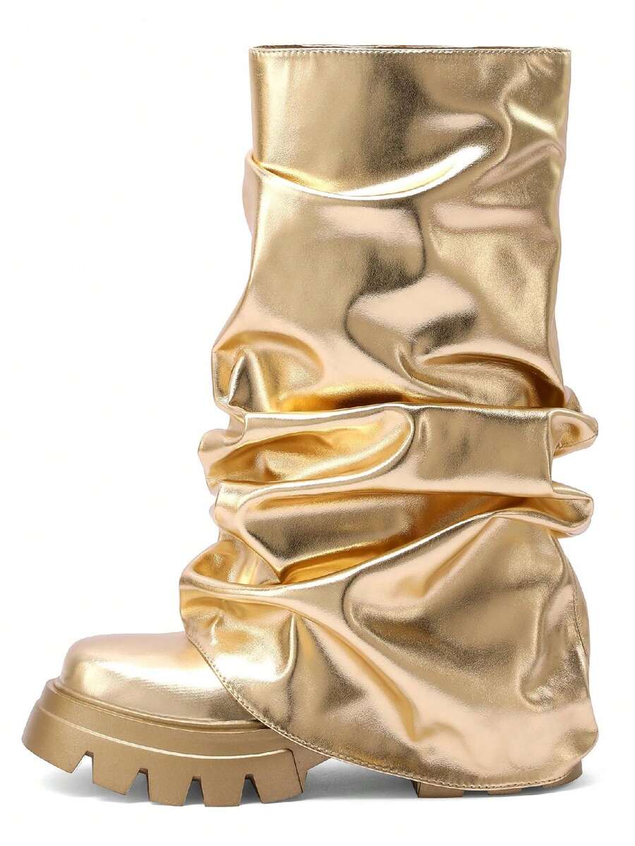 golden metallic boots - Gold - View 1
