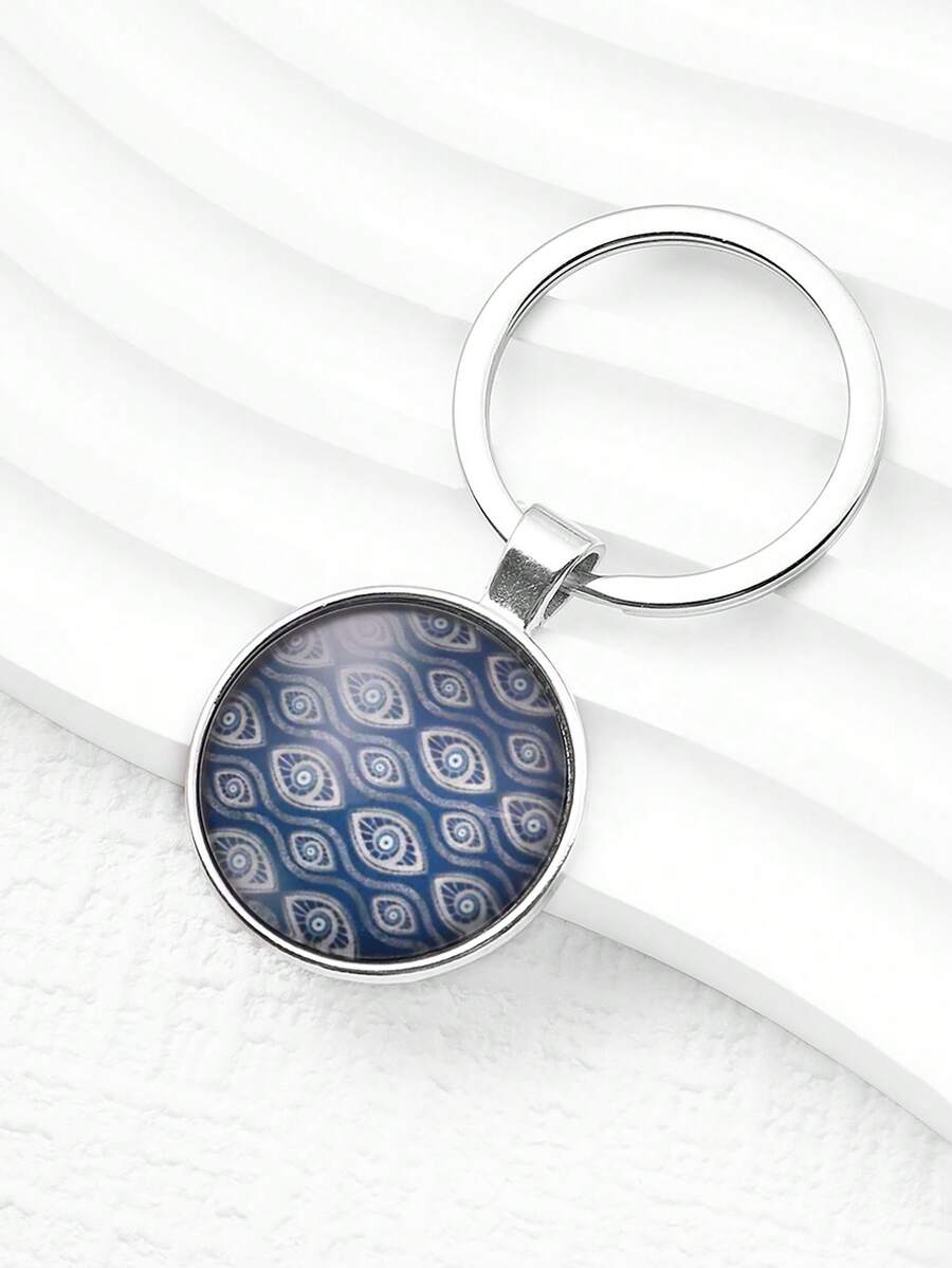 1pc Women's Personalized Evil Eye Glass Keychain - Multicolor - View 1
