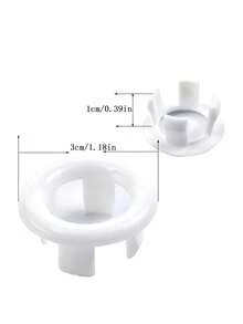 1pc Ceramic Sink Overflow Hole Decorative Cover - white hollow - View 4