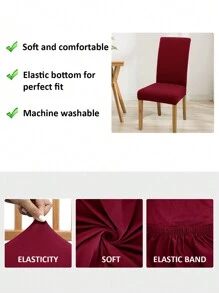 4pcs/6pcs/Set Solid Color Splash-Proof Chair Cover, Modern Minimalist Polyester Elastic Dining Chair Cover, Suitable For Wedding, Restaurant, Office, Party, All Seasons