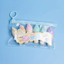 6pcs Fluorescent Mini Ice Cream Cone Shaped Gel Pen - Multicolor - View 5