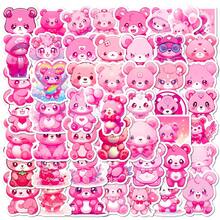 50pcs Pink Bear Doodle Stickers - Multicolor - View 1