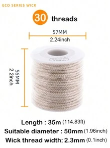 1roll Smokeless Candle Wick Thickening Candle Making Tool, Premium Quality