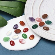 1pc Natural Red Agate Ellipsoidal Stone For Diy Necklace, Bracelet Making - Red Agate - View 2