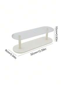 1个双层香水收纳架，适用于浴室，亚克力透明护肤品和化妆品收纳架，情人节礼物，房间装饰 - 米色 - 查看 2