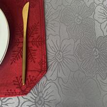 矩形桌用桌布,防水桌布,矩形桌布,感恩節聖誕節桌布,灰色60 X 84英寸貼身桌布 - 灰色 - 查看 4