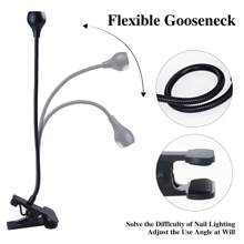 Mini Mouse造型指甲烘乾器led燈夾具具有gooseneck和夾子,適用於uv凝膠和紫外光治療,對眼睛友善,附usb電纜 - 黑色 - 查看 4