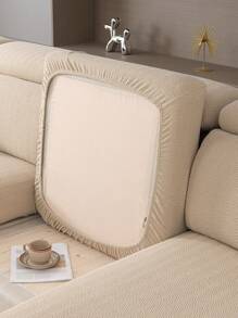 1件装防水弹力沙发套，提花菱形图案，适用于1/2/3/4座L型沙发，含座垫、靠背和扶手套 - 卡其色 - 查看 5