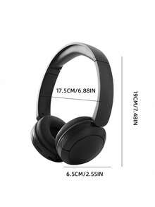 Wireless Over-ear Headphones With Long Battery Life, Simple & Fashionable Design - Black - View 7