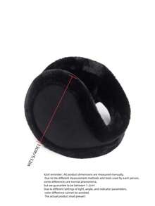 1只男女款厚絨絨防風暖耳套,適用於秋冬戶外活動 - 黑色 - 查看 5