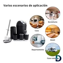 Accesorios Baño Set De Regalo De Plástico Mate De 6 Piezas - Negro - Ver 9