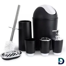 Accesorios Baño Set De Regalo De Plástico Mate De 6 Piezas - Negro - Ver 1