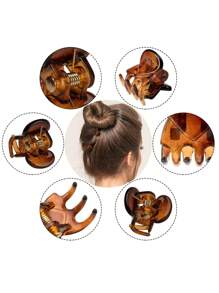 50入組女性迷你啡色發夾與30入組高彈性黑色髮圈,日常綁髮必備