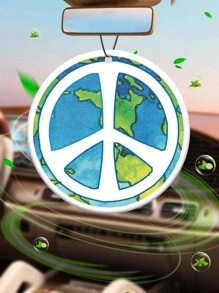 地球和平标志有趣的卡通设计汽车空气清新剂、通风口夹、后视镜挂饰、卫生间香薰香包、家居香薰等。
