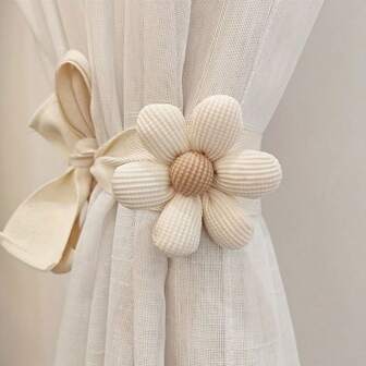 1pc Baby Petal Polyester Window Curtain Tieback, Nordic Style Curtain Tie Backs For Baby Room Love Valentine