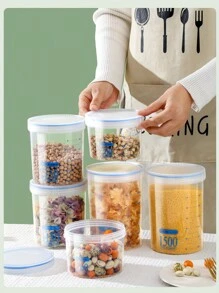 Frascos De Almacenamiento Para Alimentos En La Cocina De Gran Capacidad, Transparentes, Con Sello Y Para Mantener Frescos Granos Y Snacks - transparente - Ver 8