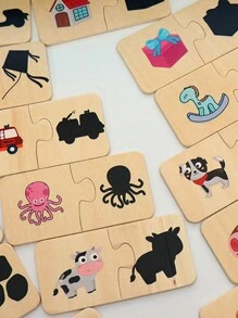 لعبة الألغاز الخشبية لتطابق التجسيد الحيواني لوسائل النقل البحري المعرفي والتثقيفي للأطفال والتي تساعد على فهم الظل بشكل مفيد للأطفال، للمدرسة، الطالب، القرطاسية ولوازم المدرسة. - متعدد الألوان - مشاهدة 6